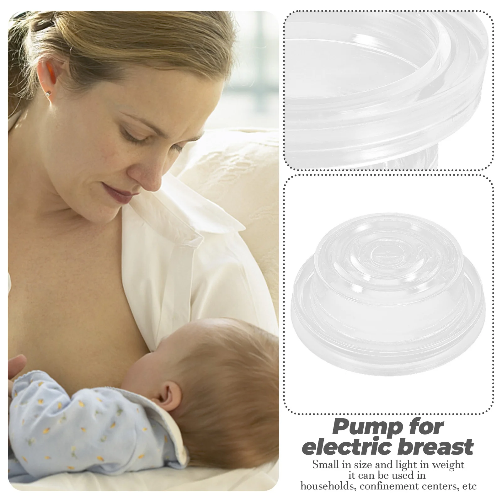 

4Pcs Breastfeeding Pump Accessories Small Lightweight Easy to Use for New Mothers Supplies Breast Pump Electric Accessories