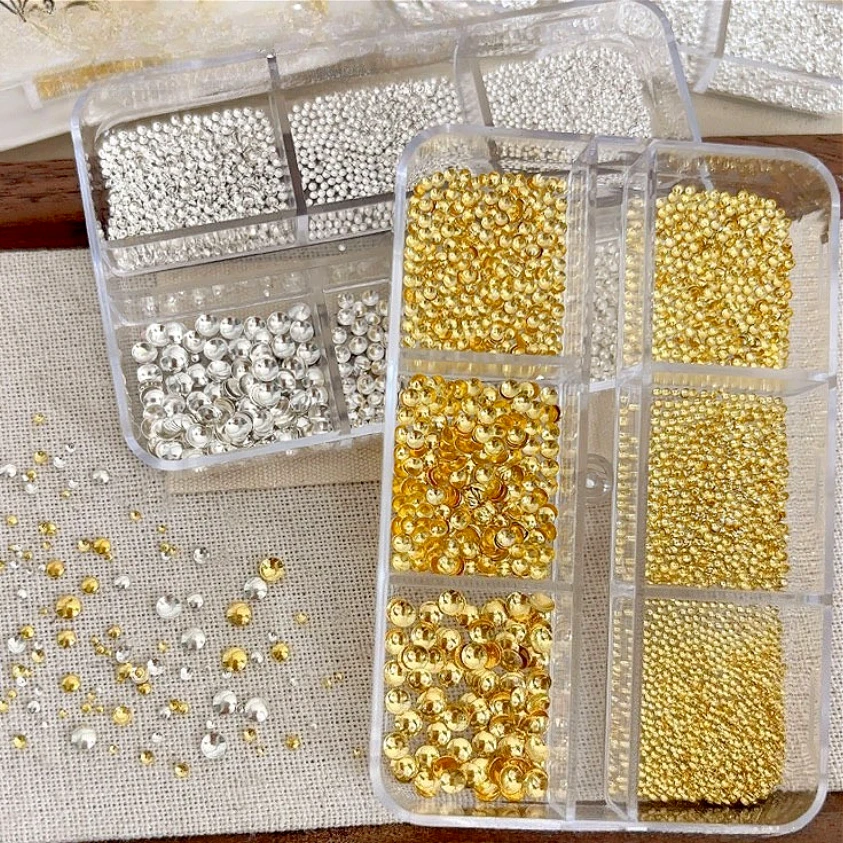 Vaisselle à rivets semi-circulaires en alliage, fourchette en métal cuillère Punk étoile nœud papillon perle perle accessoires de Nail Art décorations outil de manucure