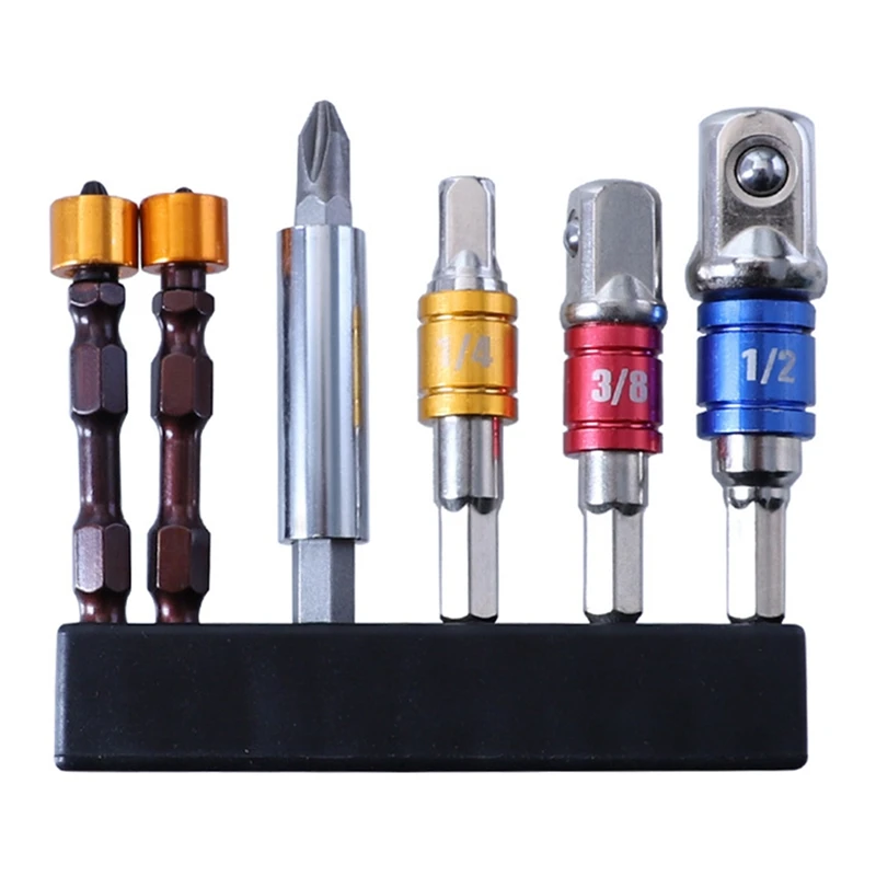 Magnetic Ring Double Cross Head Screwdriver Bit Drill Socket Adapter Converter For Impact Driver With Hex Shank