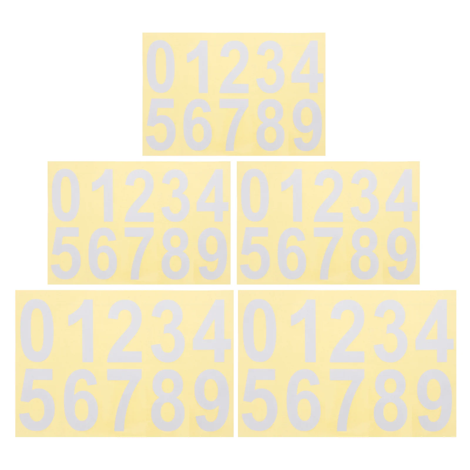 5 Pcs Reflective Number Stickers Mailbox Numbers for outside House Address Sign Decorating Pvc Self-adhesive Letter