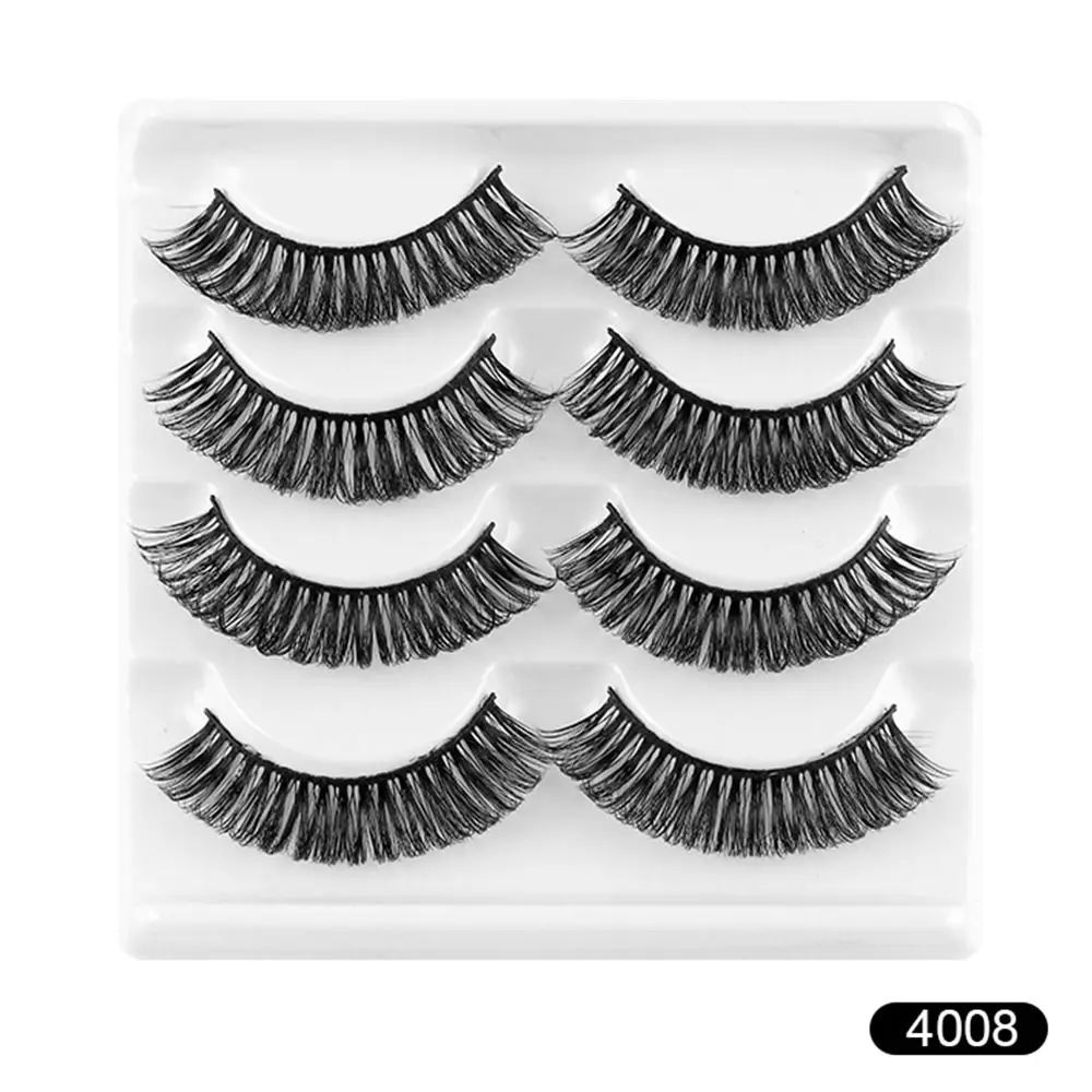 4 paar oogmake-up pluizig eruit ziet wimperverlenging D Curl nepwimpers Russische stripwimpers Valse wimpers
