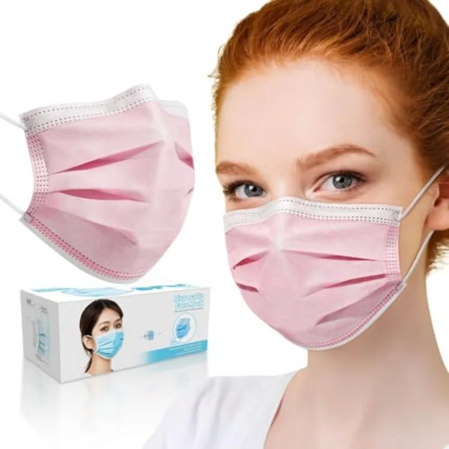 

100 Pcs Disposable Face Cover 3-Ply Filter Non Medical Breathable Earloop Face Masks