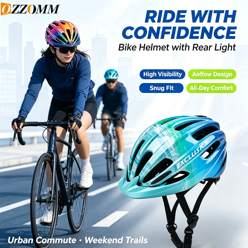 1PC Kids Bike Helmet LED Light Adjustable Multi-Sport 50-57cm Lightweight for Skateboard Scooter Roller Cycling Unisex Ages 5-14