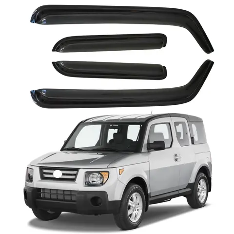 For Honda Element 5-Door SUV 2003-2011 Smoke Tinted External Window Deflectors 4pcs Set 1.5MM Thickness