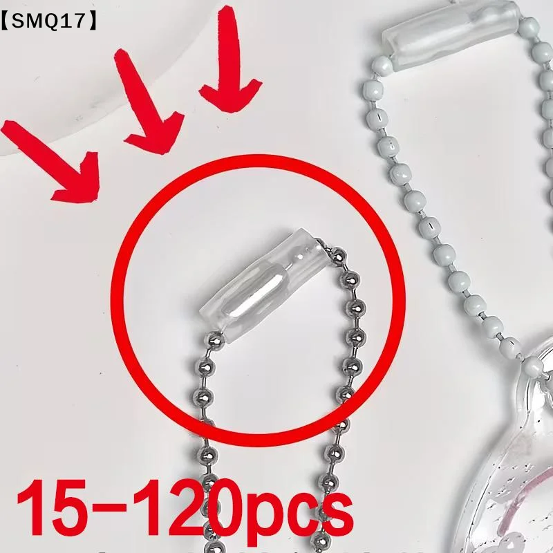 15-120pcs Bead Chain Anti-Loss Protective Covers Acrylic Photo Card Holder Keychain Anti-Lost Cases Bead Chain Accessory【SMQ】