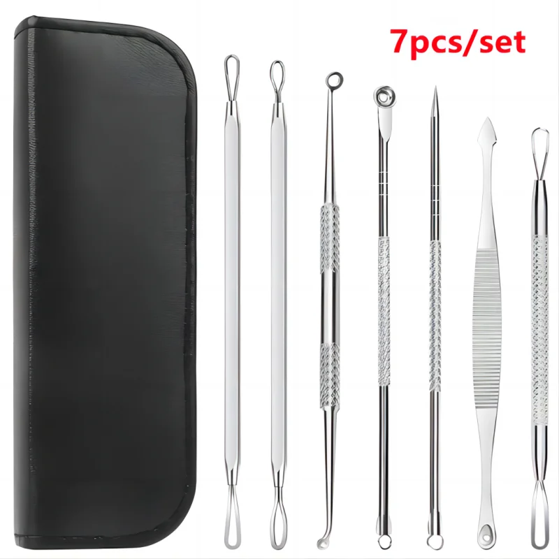 

7pcs Blackhead Remover Kit Stainless Steel Needles Set Pimple Comedone Extractor Tools for Cleaning Facial Skin and Nose