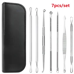7pcs Blackhead Remover Kit Stainless Steel Needles Set Pimple Comedone Extractor Tools for Cleaning Facial Skin and Nose