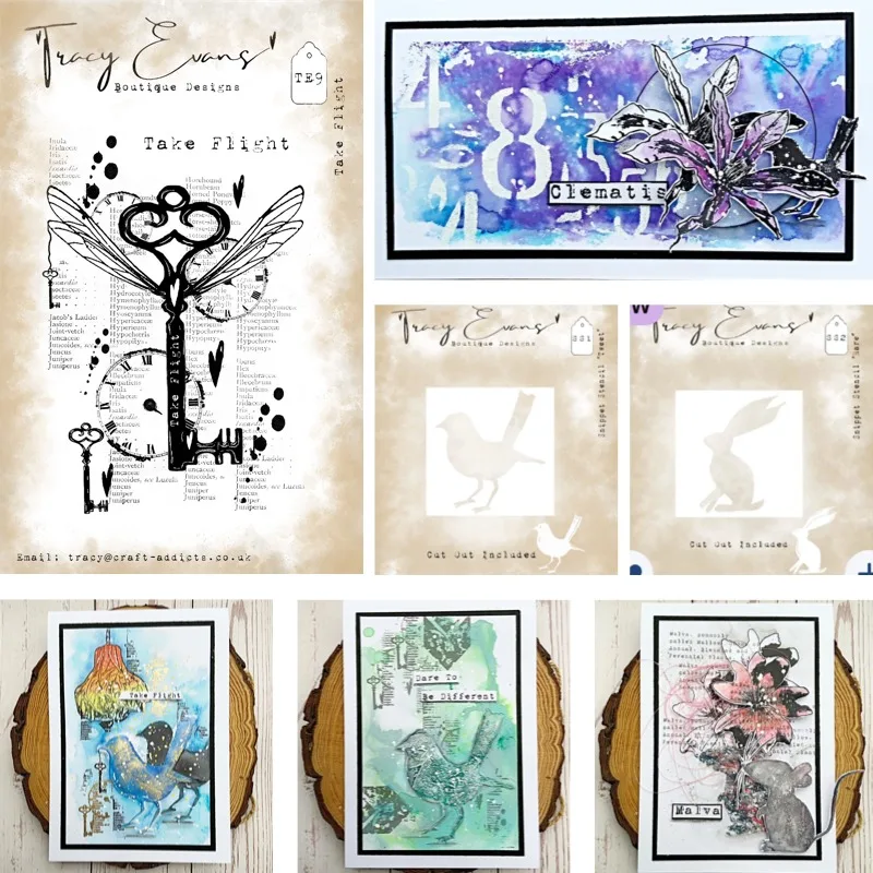 Flowers Stained with Ink Are Even More Special New 2026 Metal Cut Stencil and Clear Stamps Scrap Booking to Make Paper Engraving