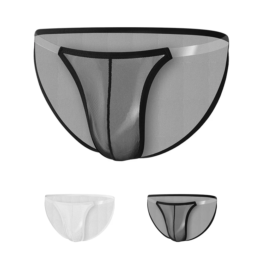 

Men's Ultra-thin Ice Silk Mesh Sheer Very Hot Lingerie Bulge Pouch Briefs See Through Extreme Night Underwear Men's Underpants