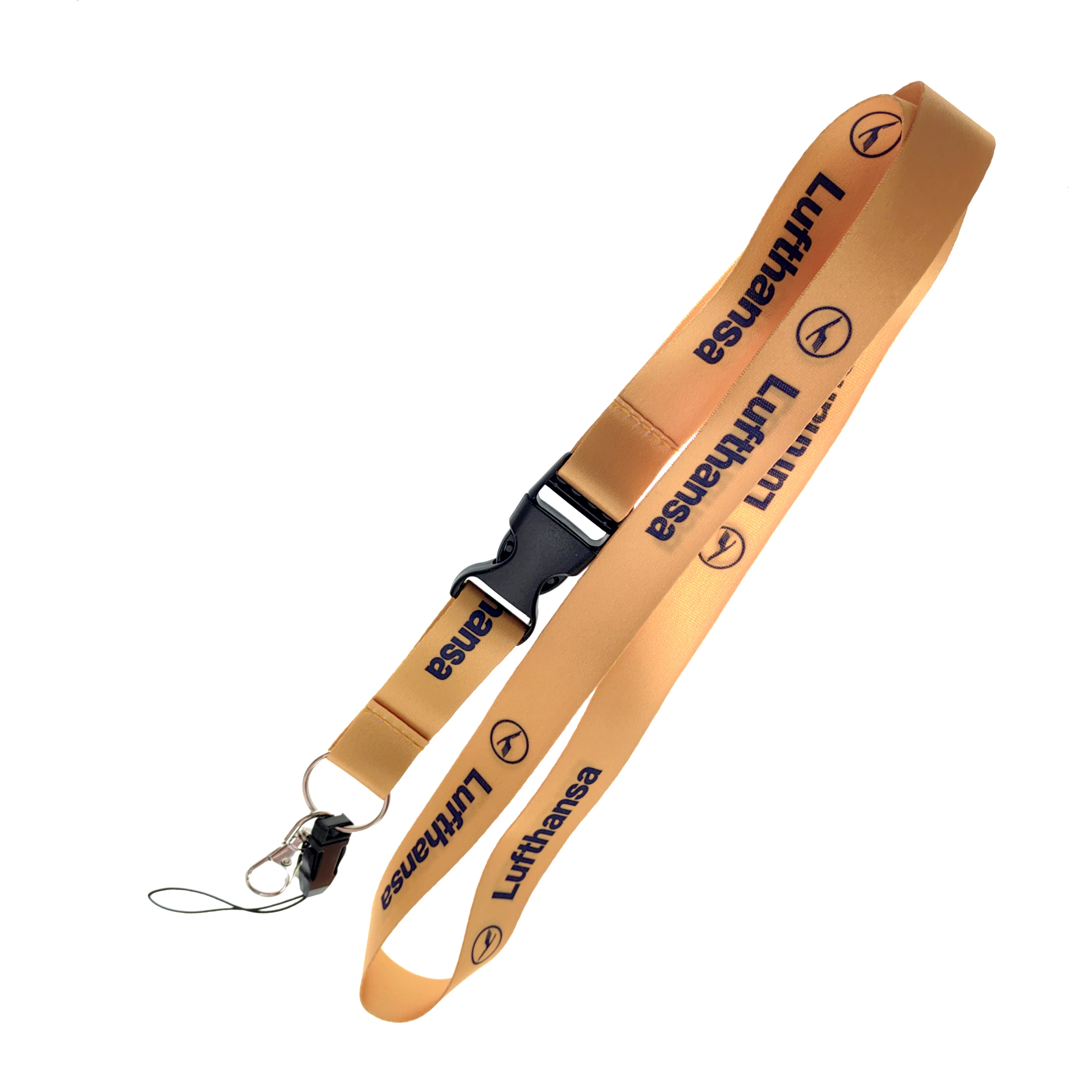 1PC Fashion Lanyard Key Chain With Snap Buckle Airplane Personnel Christmas Gift Work Badge ID Card Lanyard Halterneck