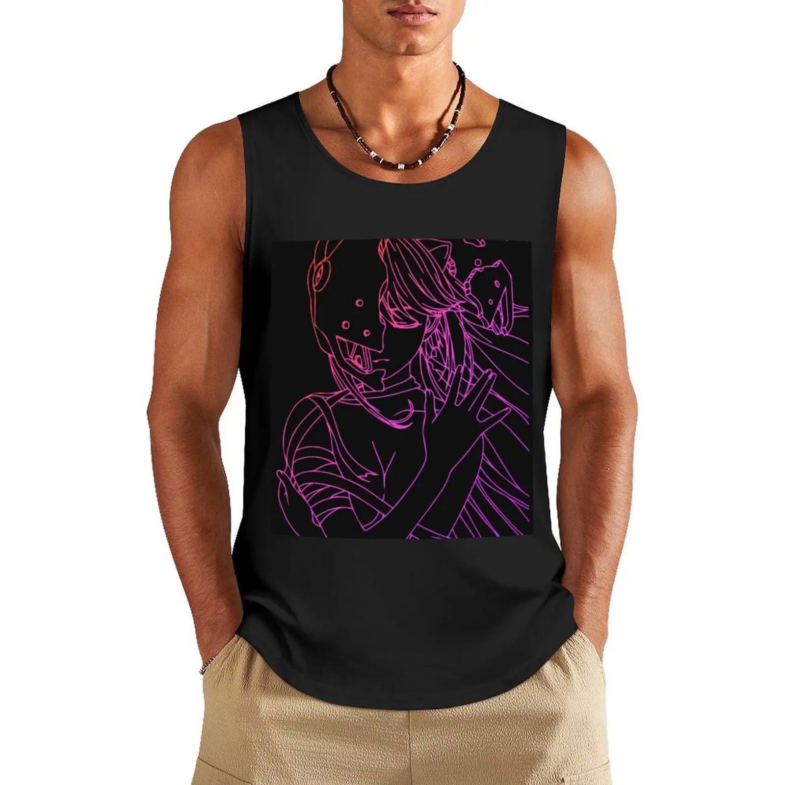 Elfen Lied Tank Top Men's sleeveless gym shirts cotton t-shirts man