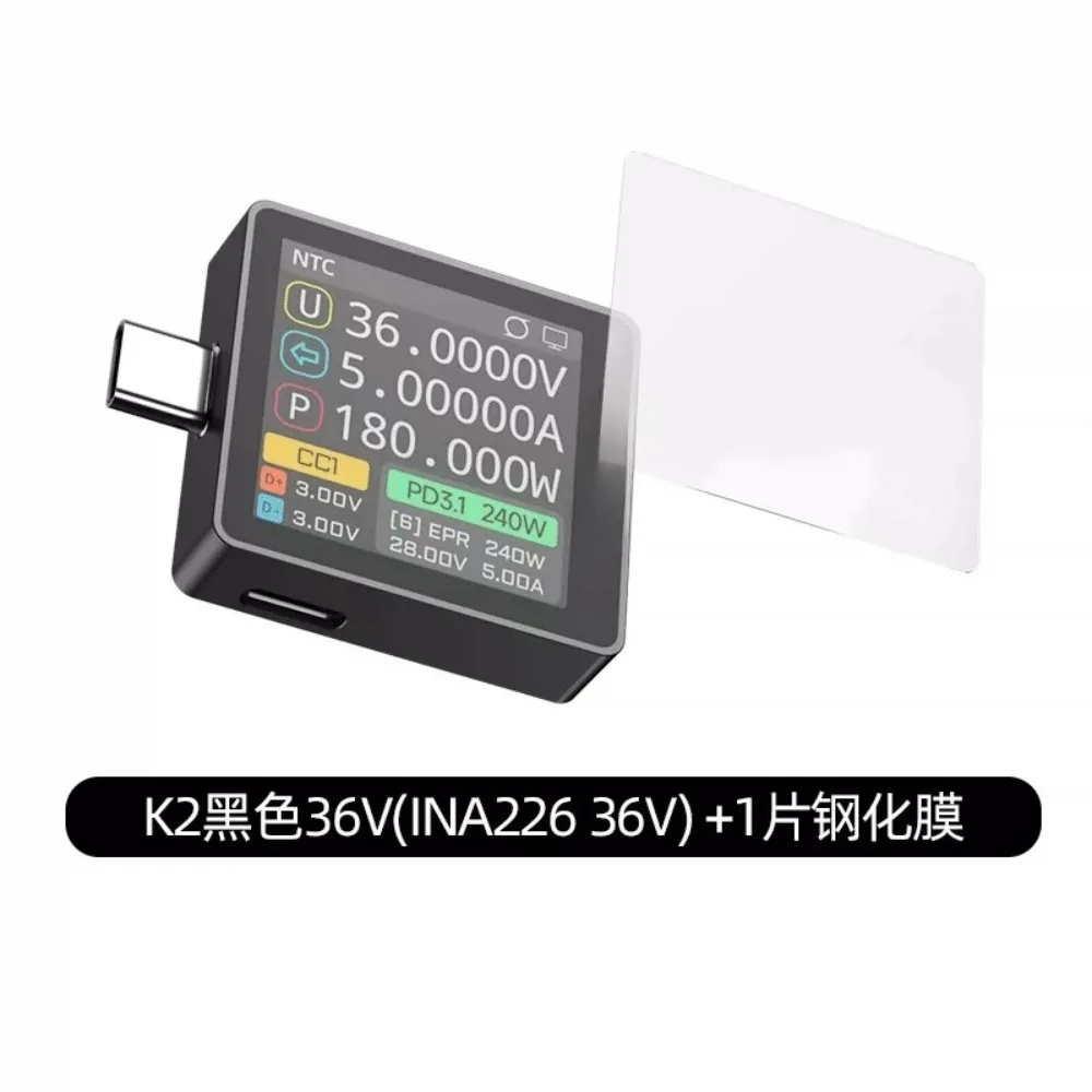 WITRN K2 USB Tester Color Screen Voltage Current Meter PD3.1 Fast Charge Protocol Trigger Detector 140W 28VEPR For Mobile Phone