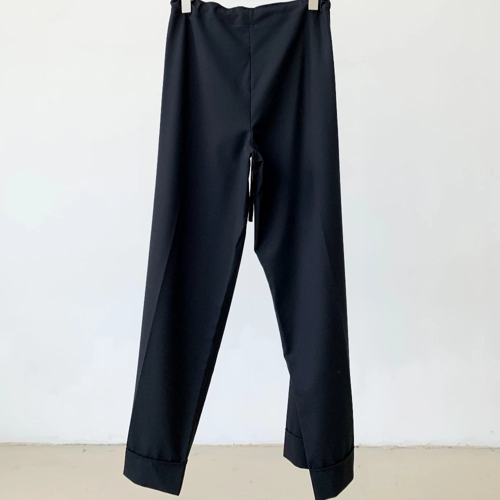 Importierte, taillierte Anzughose aus 100 % ultrafeiner reiner Wolle mit Kordelzug, Freizeithose