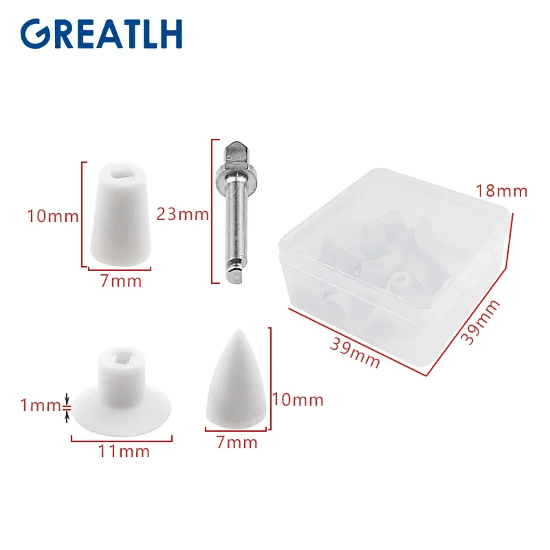 Dental Silicone Composite Polish Kit with Mandrel 3 Shape Polishing Head Dentistry Tool