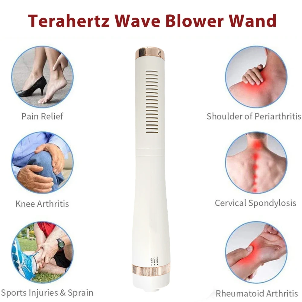 Terahertz Therapy Massager Light Wave Pulse Hand Meridian Massager with Push-Button Control for Massager