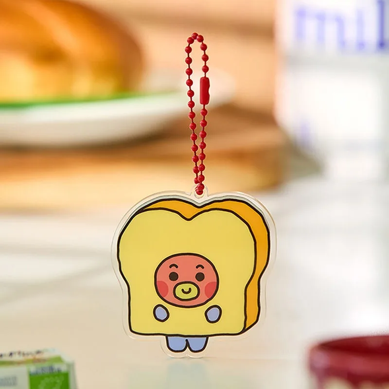 New BT21 Bakery Series Acrylic Keychain Pendant Kawaii Anime Cute Tata Cooky Chimmy Multifunctional Student Backpack Accessories