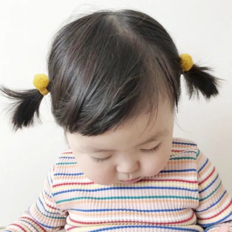 10Pcs Set Baby Hair Bands Cartoon Dot Bows Flower Kids Hair Ropes Kids Rubber Band Baby Girl Hair Accessories