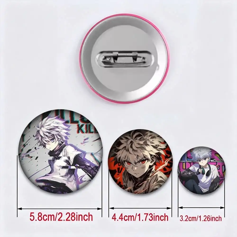 Anime Hunter Hunter K-Killua Zoldyck  25 32 44 58 75mm Badges Personalized Round Brooches Pins Accessory Gift