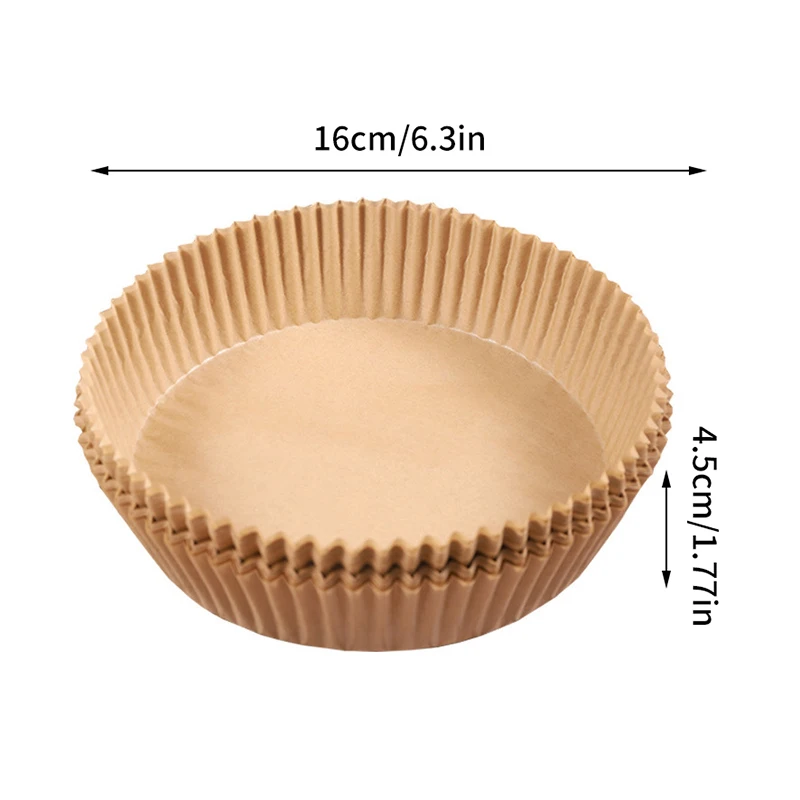 50PCs 에어 프라이어 일회용 종이 붙지 않는 에어프라이어 베이킹 페이퍼 원형 에어 프라이어 종이 라이너 종이 주방 액세서리