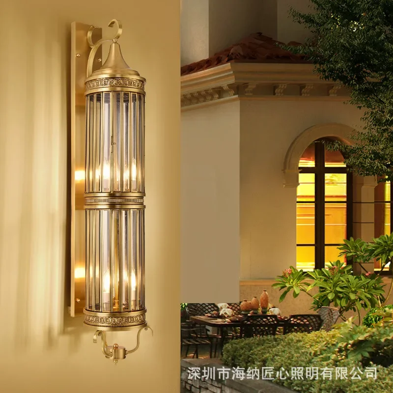 LED Retro Outdoor Copper Wall Light Favorable Europe Villa Sconce Lamp Waterproof Exterior Garden Lamps Lights Doorway Lighting