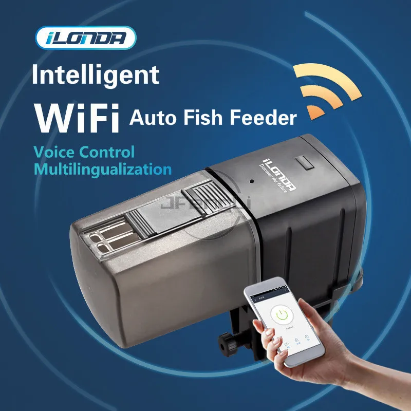 Ilonda Wifi Fish Feeder Organ Smart Control Aquarium Tank Automatic Feeding Device Timing Fishing Equipment Accessories Carp