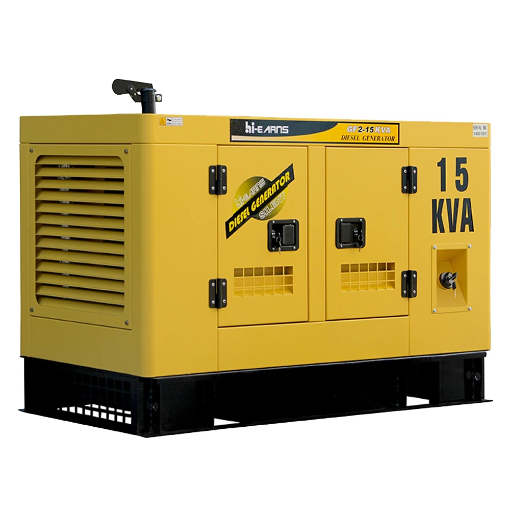 Hiearns 15kva 25kva 50kva 65kva Water Cooled Diesel Generator With Big Fuel Tank Soundproof