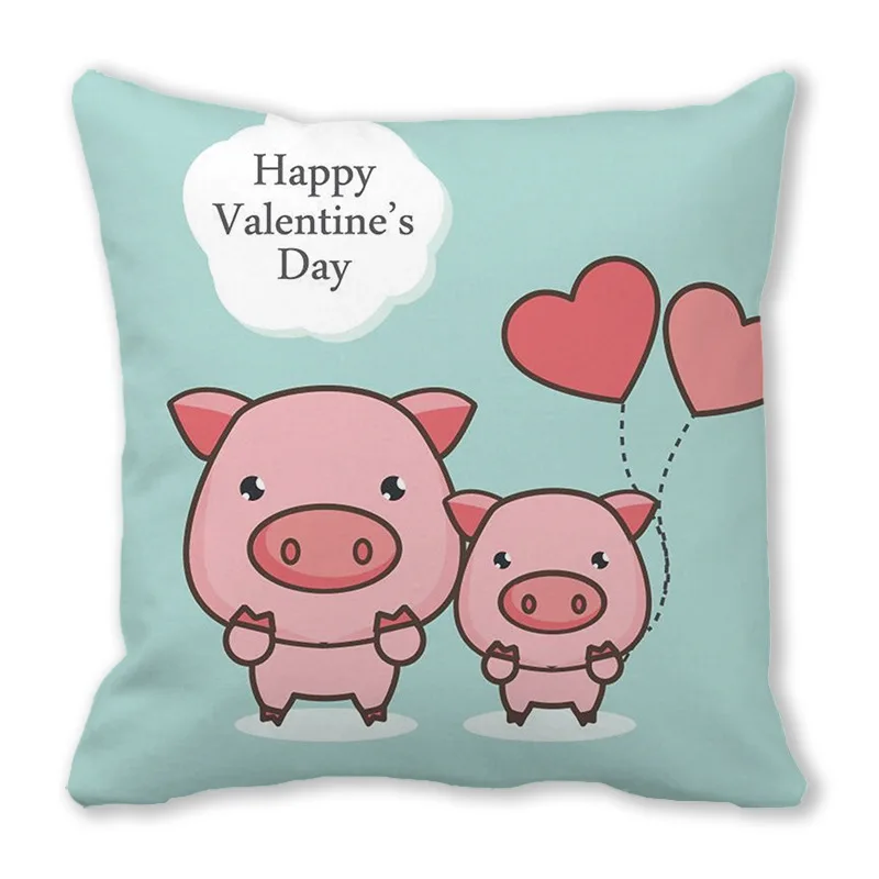 Romantic Couple Pillow Case Happy Valentine's Day Pillowcase Women Men Room Gift Sofa Bed Chair Pillow Cover Aesthetics