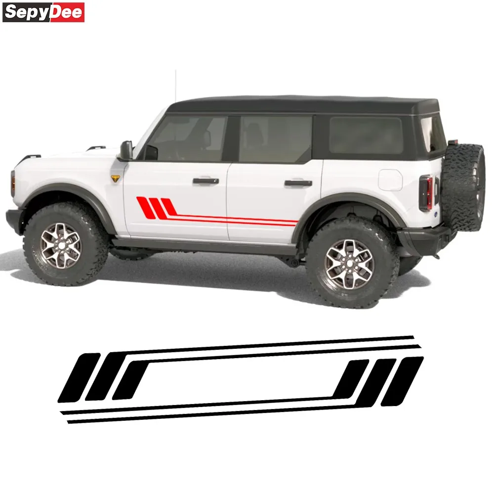 

Наклейки на боковую полоску двери автомобиля, виниловая наклейка для Ford Bronco, 4-дверная