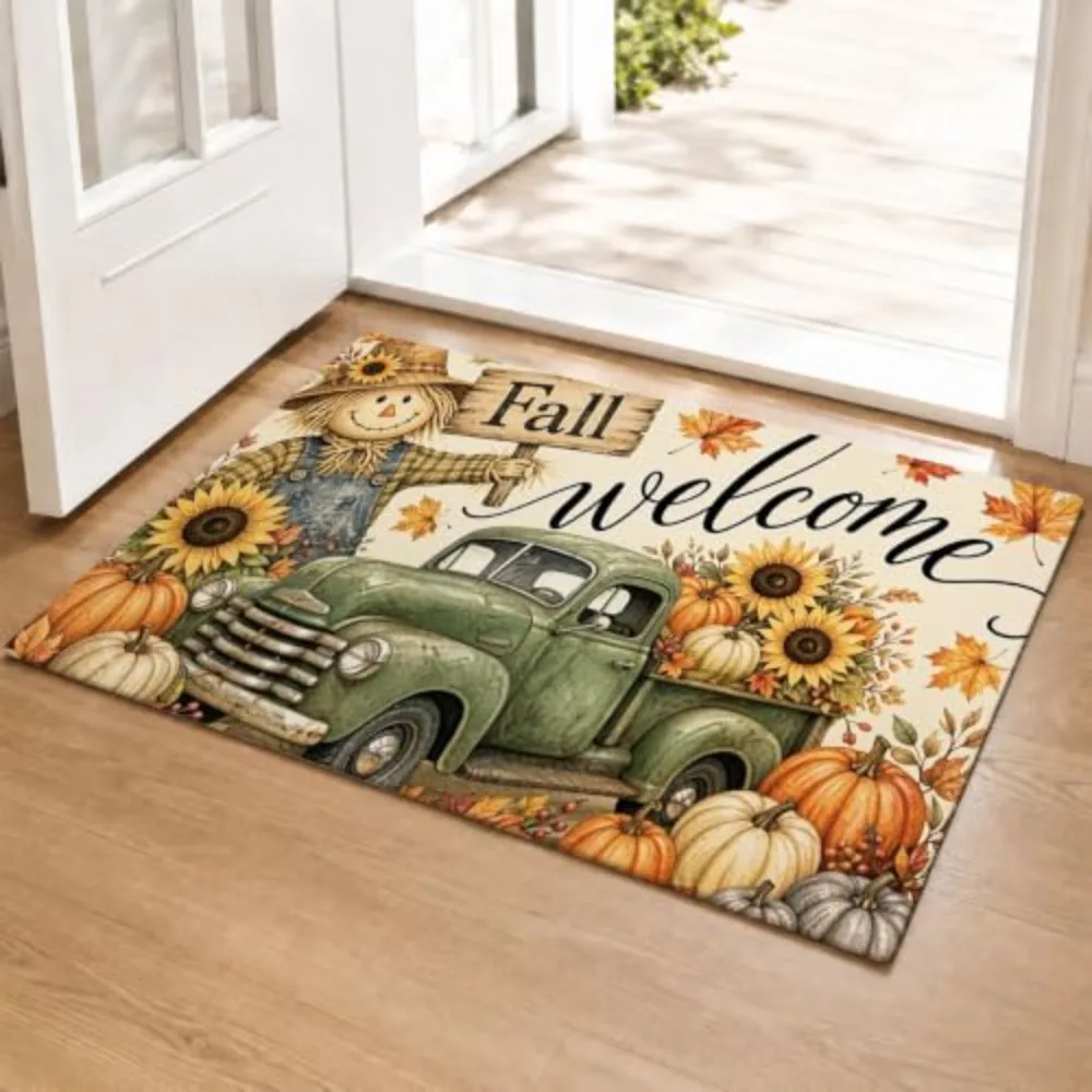 Rectangular Welcome Pad Luxury Botanical Theme Unique Hand Painted Multi Colored Overlays Ground Blanket for Apartment Lounge