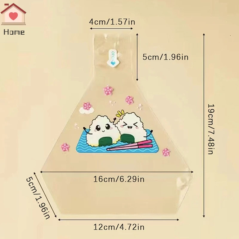 Cute Cartoon Triangle Rice Ball Packing Bag, Seaweed Sushi Mould Bag, Bento Acessórios, 100Pcs