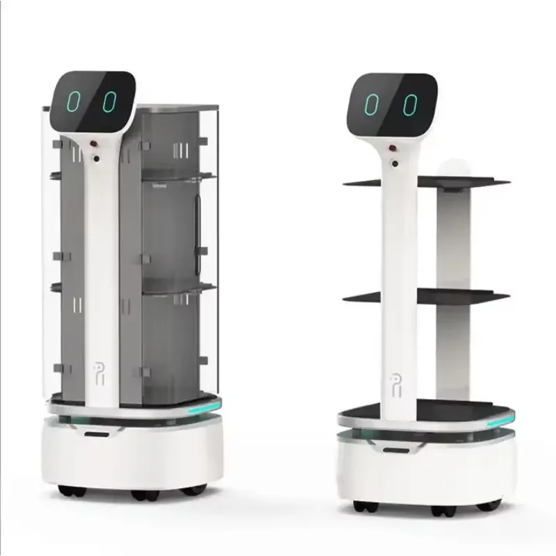 Restaurant Fast Food Autonomous Delivery Robot Surveillance System LDS Slam Navigation App-Controlled Auto Charge