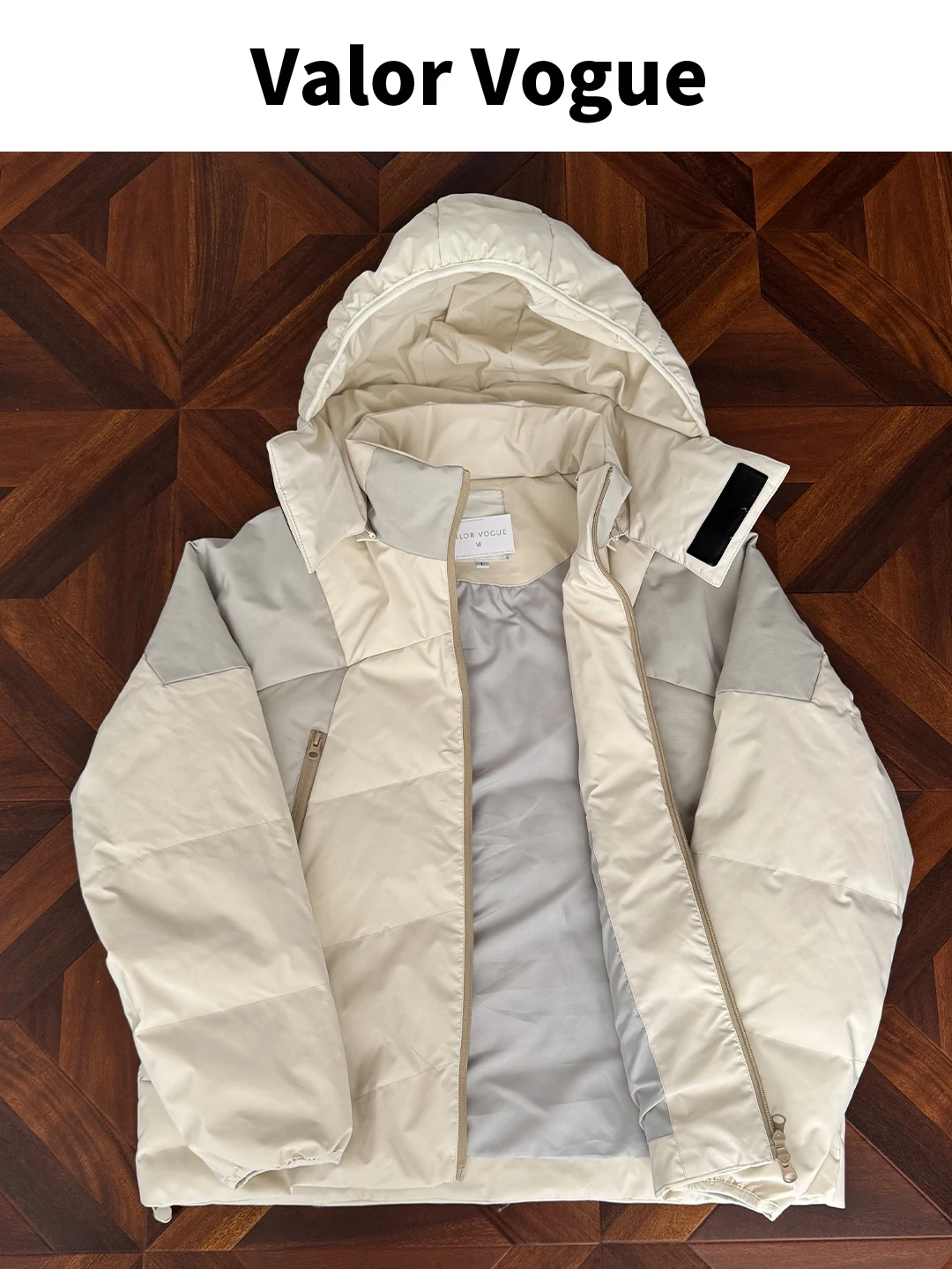 

Мужская куртка из гусиного пуха цвета хаки с дизайнерскими вставками, уличный стиль, теплая зимняя повседневная модная куртка с капюшоном из полиэфирного волокна