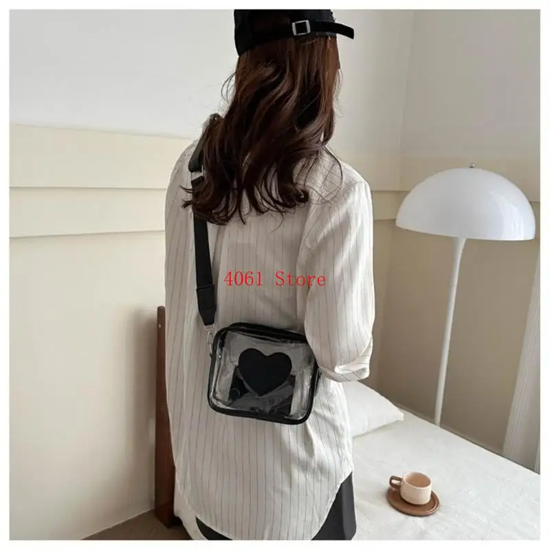 Portable Clear Crossbody Purse Bag Approve Transparent Purse Messengers Shoulder Bag for Holding Small Belonging