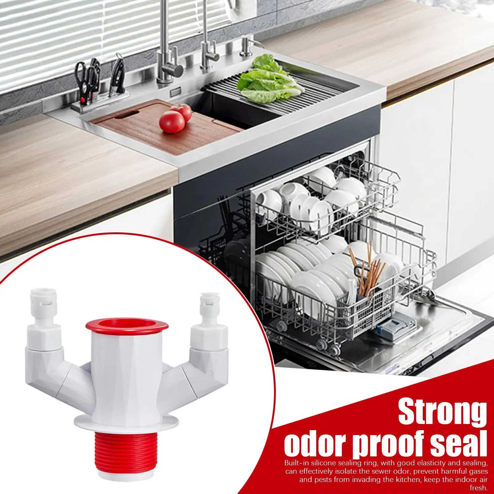 

Kitchen Sewer Tees 3-Way Multi-Use Accessories Downspout Drain Tee For Family Friends Indoor Washroom Bathroom Sink Dishwasher