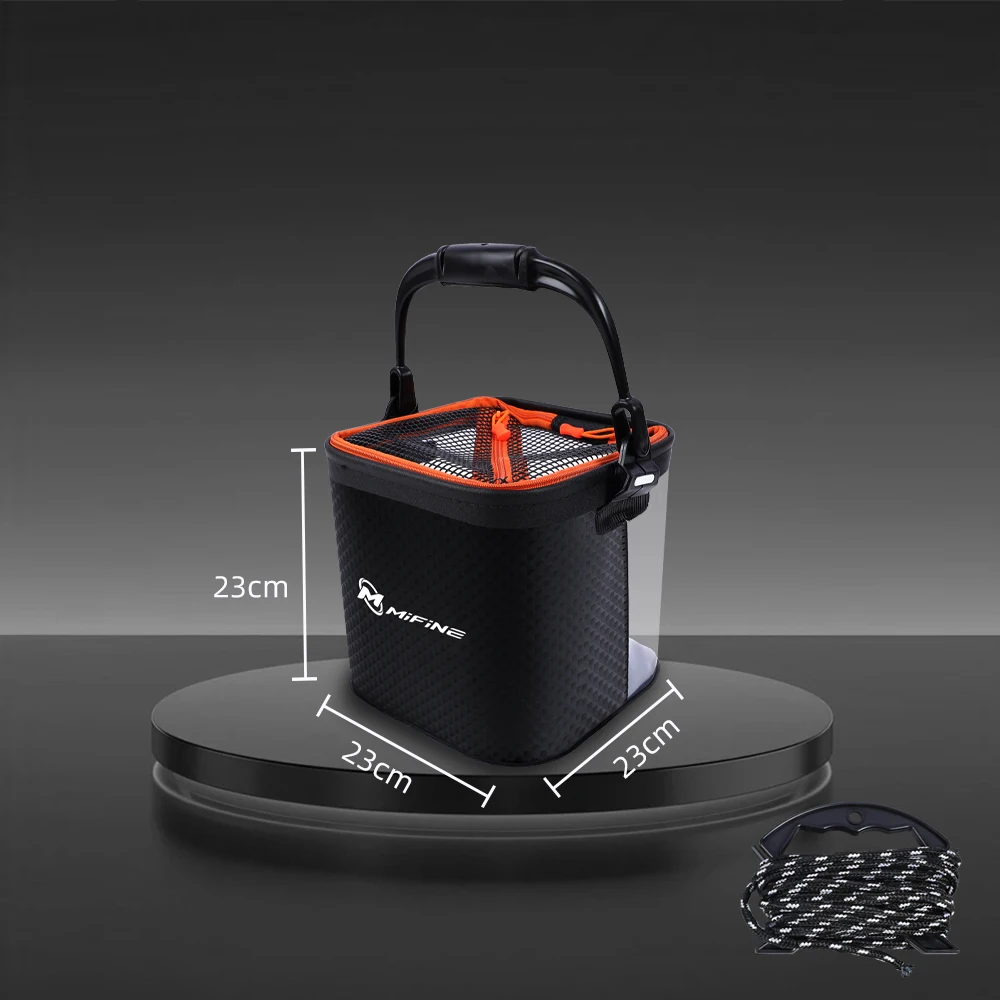 MIFINE Multifunction Folding Fishing Tackle Box Large Capacity 12L With Ergonomic Handle Bucket Portalbe Waterproof Fishing Gear