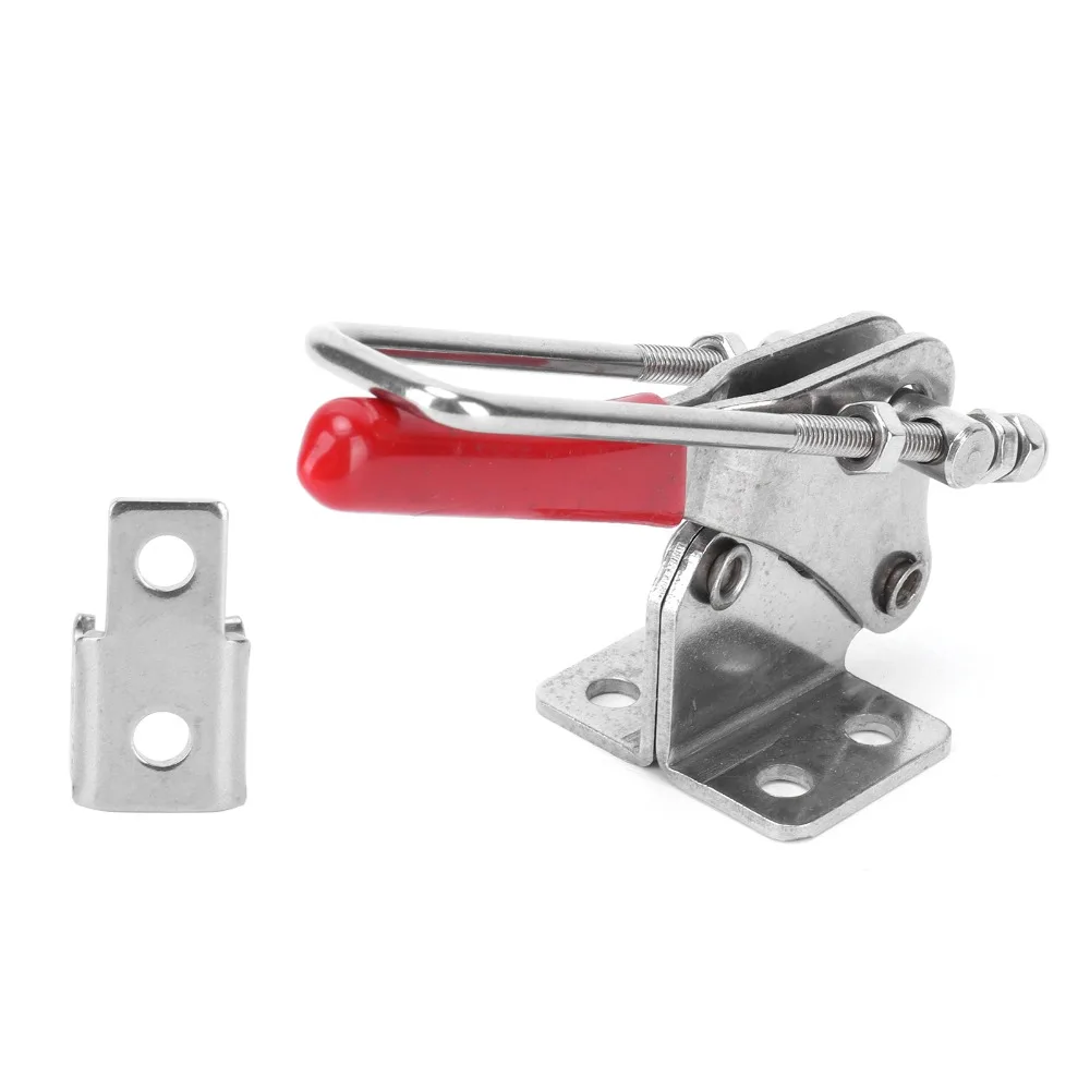 2PCS Durable Silver Latch Catch Adjustable Quick Release Toggle Clamp Heavy Duty Holding Hand Tool
