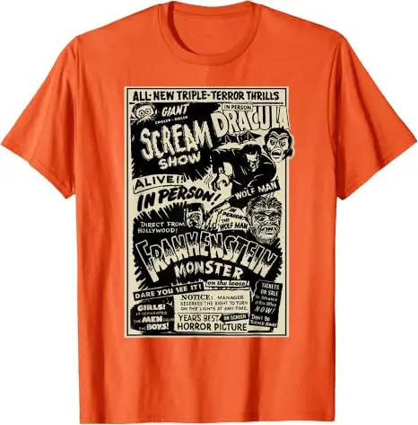 Horrorfilm-Monster Mumiendrache Dracula Werwolf Frankenstein T-Shirt Y2k Art Vintage Horror-Film-Fans Grafik-Bekleidung Herrenbekleidung – Detail 15