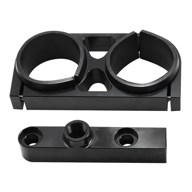 

2X Billet Aluminum Dual Fuel Pump Clamp Mounting Bracket Outlet Manifold For 044 - 380LPH