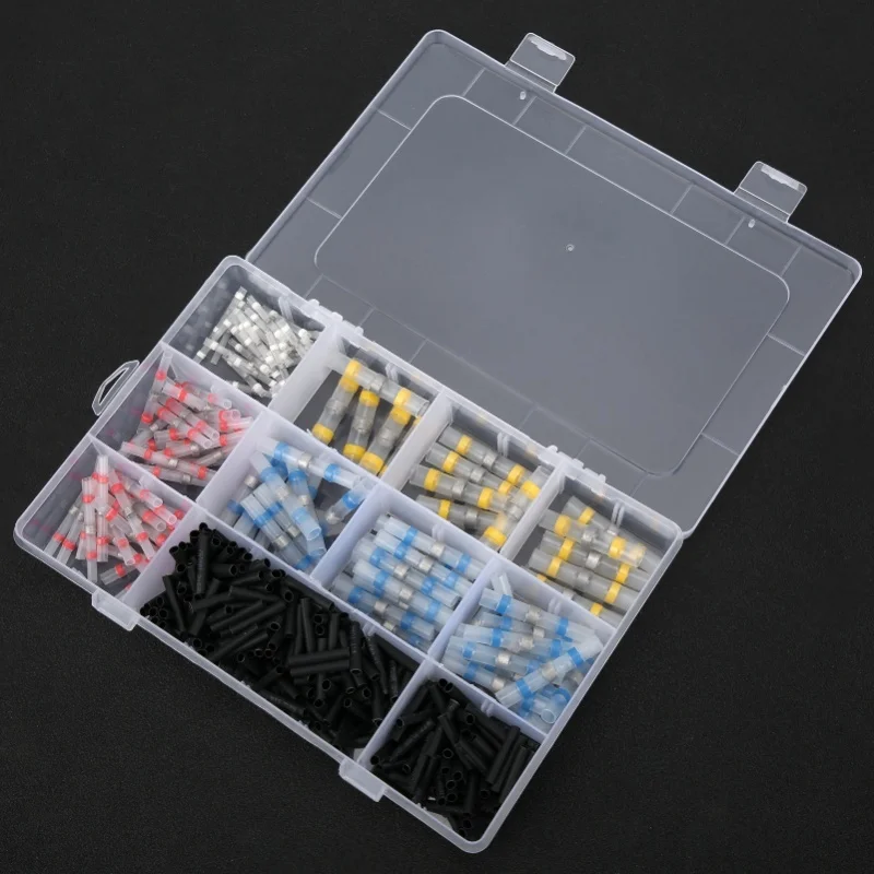 400pcs Heat Shrink Solder Butt Connector Tube Waterproof Solder Sleeve Crimp Terminal Set