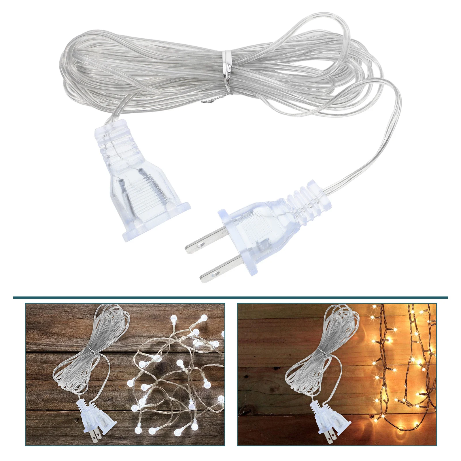 

Transparent Extension Cord For Led Strip Lights Indoor String Curtain Fairy Lights Power Extender Clear Cable Replacement