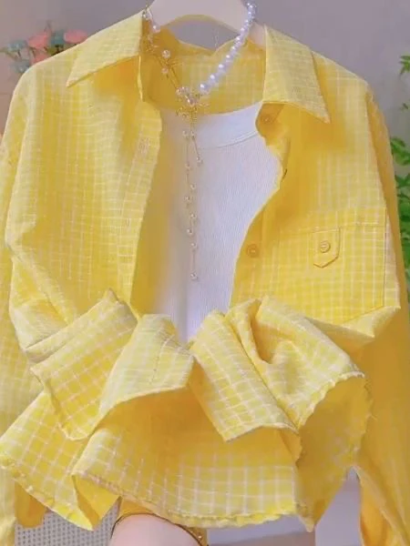 ياقة منقوشة زرقاء irt Jaet للسيدات للصيف والخريف كاجوال متعددة الاستخدامات ورقيقة قابلة للتنفس للحماية من الشمس من البوليستر طويلة...