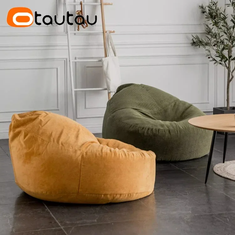 OTAUTAU Cotton Corduroy Bean Bag Cover DD161【No Filler Inside! You Need To Buy Filler By Yourself !】