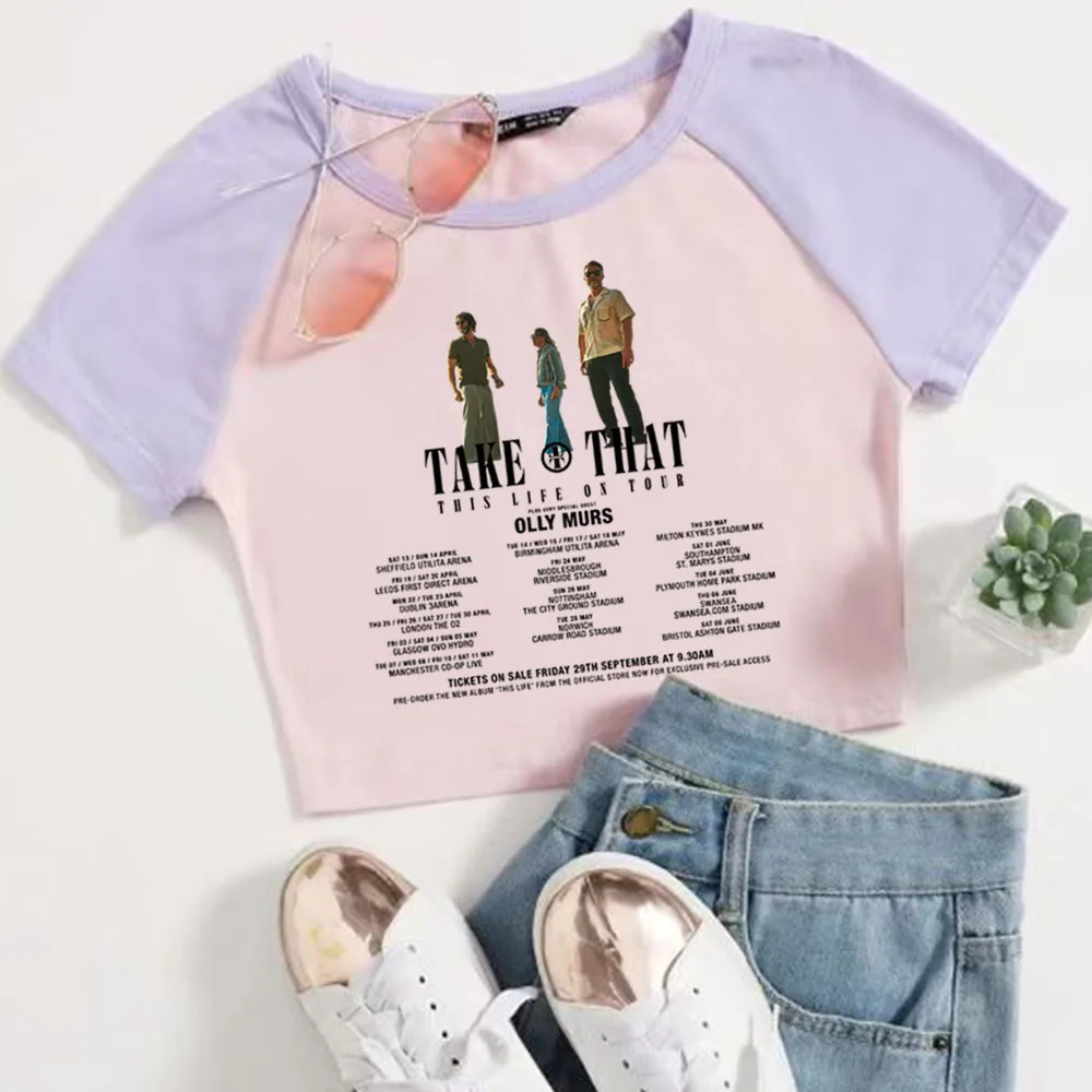 Take That This Life On Tour 2024 Crop Tops Women Girls Fashion O-neck Short Sleeve Shirt