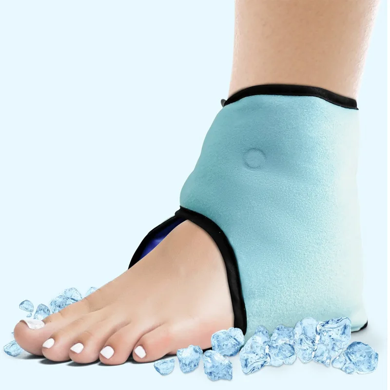 1Pcs Integrated Ankle Foot Hot Cold Therapy Ice Pack Reusable Adjustable Brace Wrap for Swelling Pain Relief Sprain Recovery