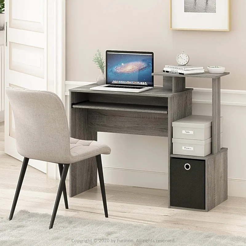 Econ Multipurpose Home Office Computer Writing Desk, French Oak Grey