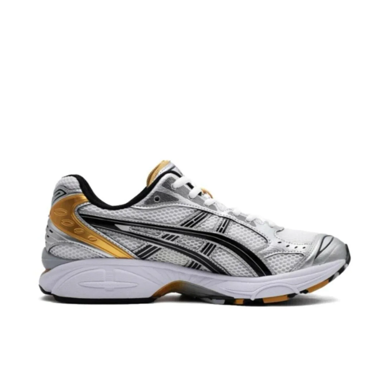 

Asics Trendy Cushioned Comfortable Versatile Low Cut Casual Running Shoes for Both Men and Women in Gold Silver and Black