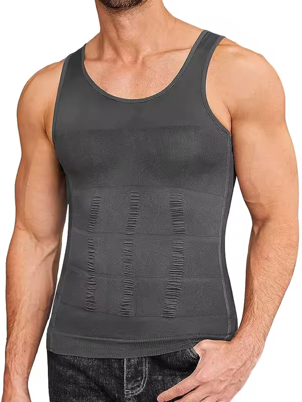 Mens Slimming Body Shaper Vest Shirt Abs Abdomen Slim Gym Workout Tummy Control Compression Tank Top Sleeveless Shapewear - Image 10