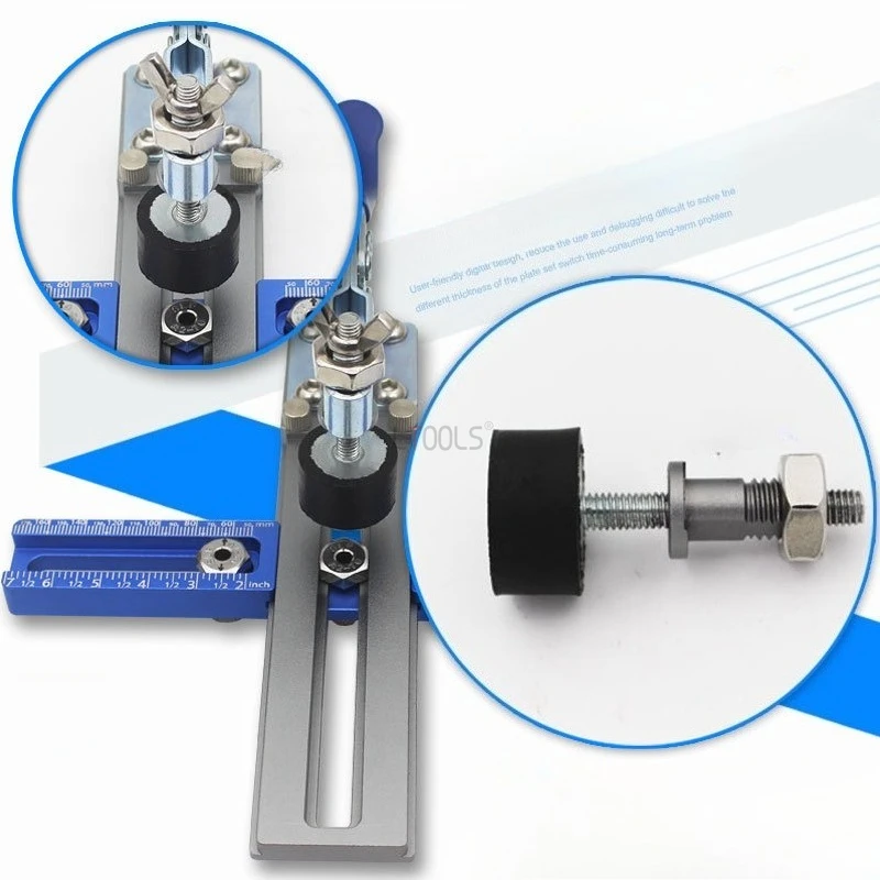 Quick Clamping Drawer Handle and Cabinet Knob Drilling Locator T-shaped Adjustable Drawer Slide Rail Installation Auxiliary Tool