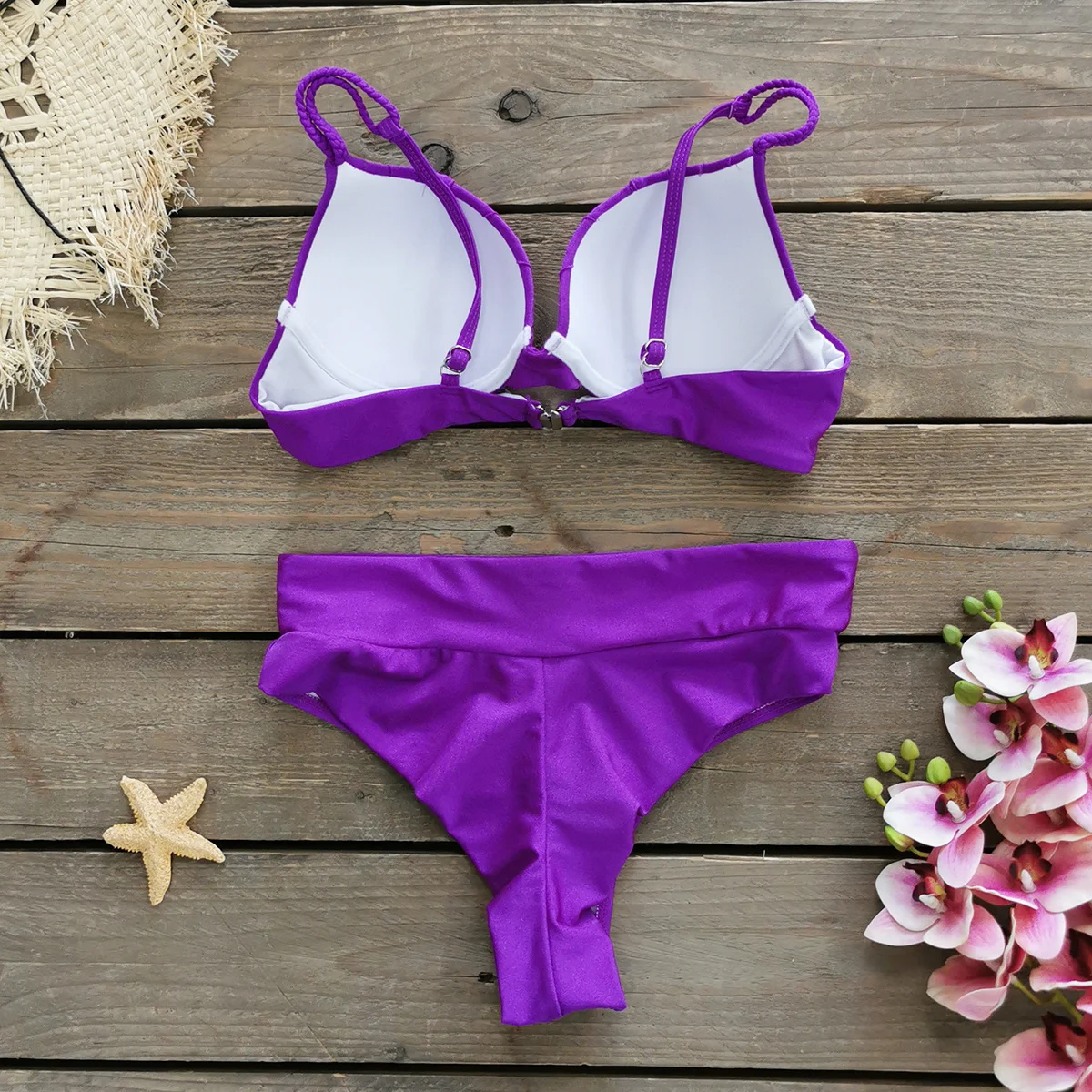 New Summer Bikinis Sets Solid Padded Women Swimwear Vintage Push Up Female Swimsuit High Waist Biquini Bathing Suit