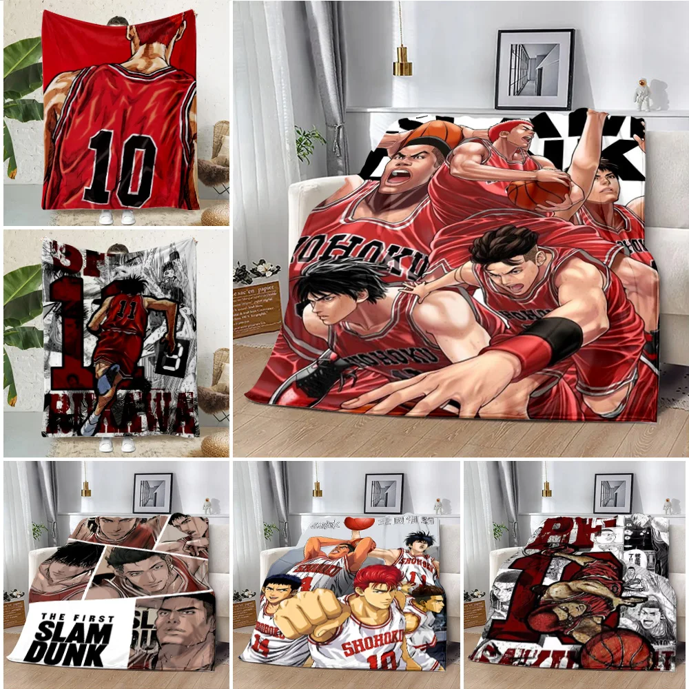 Hot Anime Printed Blanket Picnic Blankets Warm Blanket Soft and Comfortable Blanket S-Slam Dunk Home Travel Birthday Gift